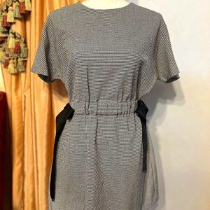 ZARA Trafaluc Collection Side Bow Houndstooth Mini Dress